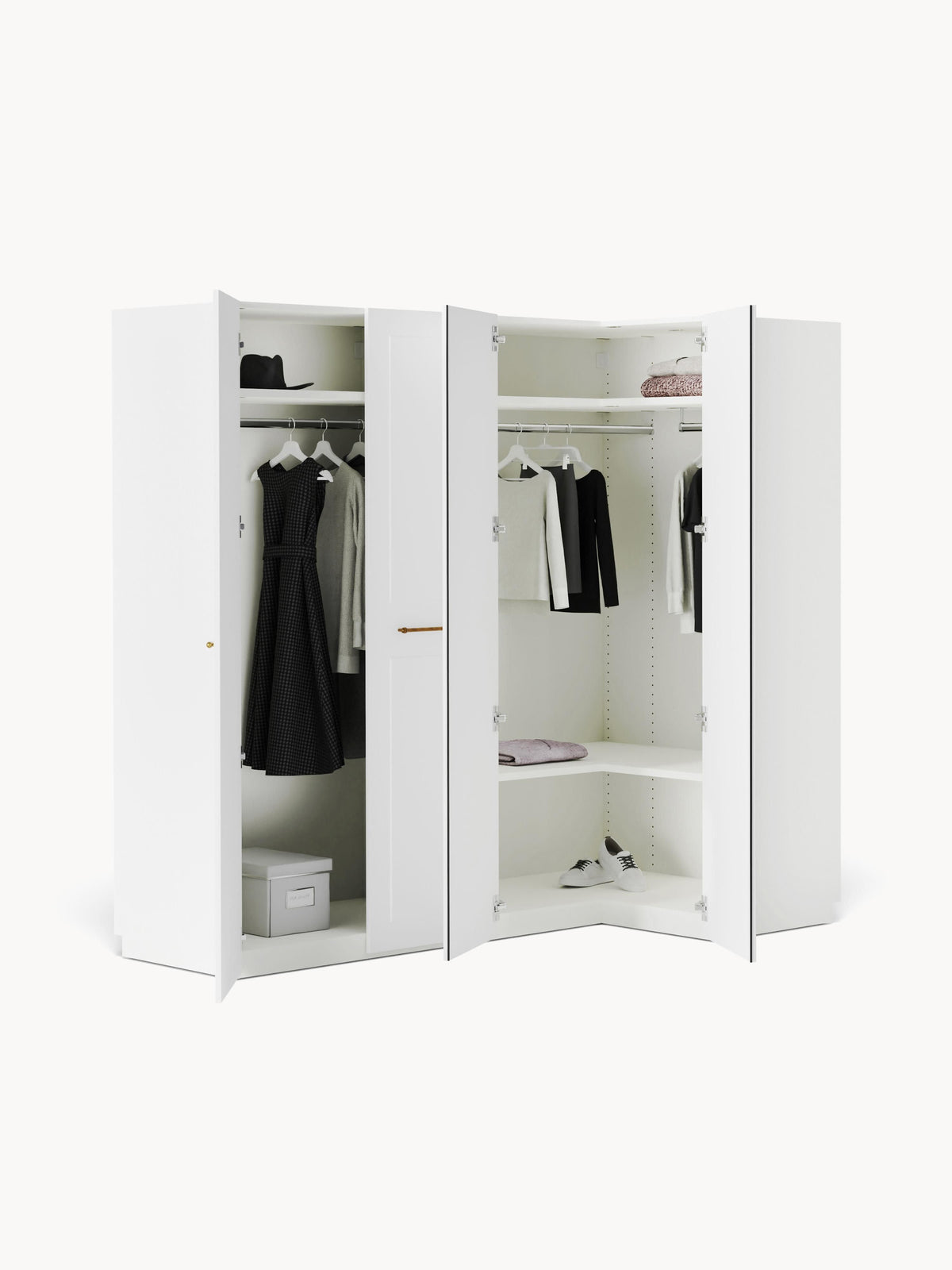 Charlveth Modular Corner Wardrobe, 215 cm Wide, in Various Sizes