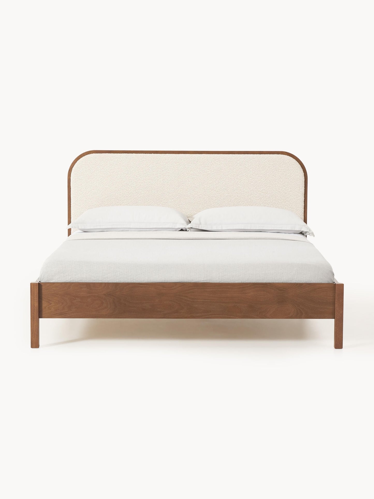 Jonsleigh Wooden Bed with Bouclé Headboard