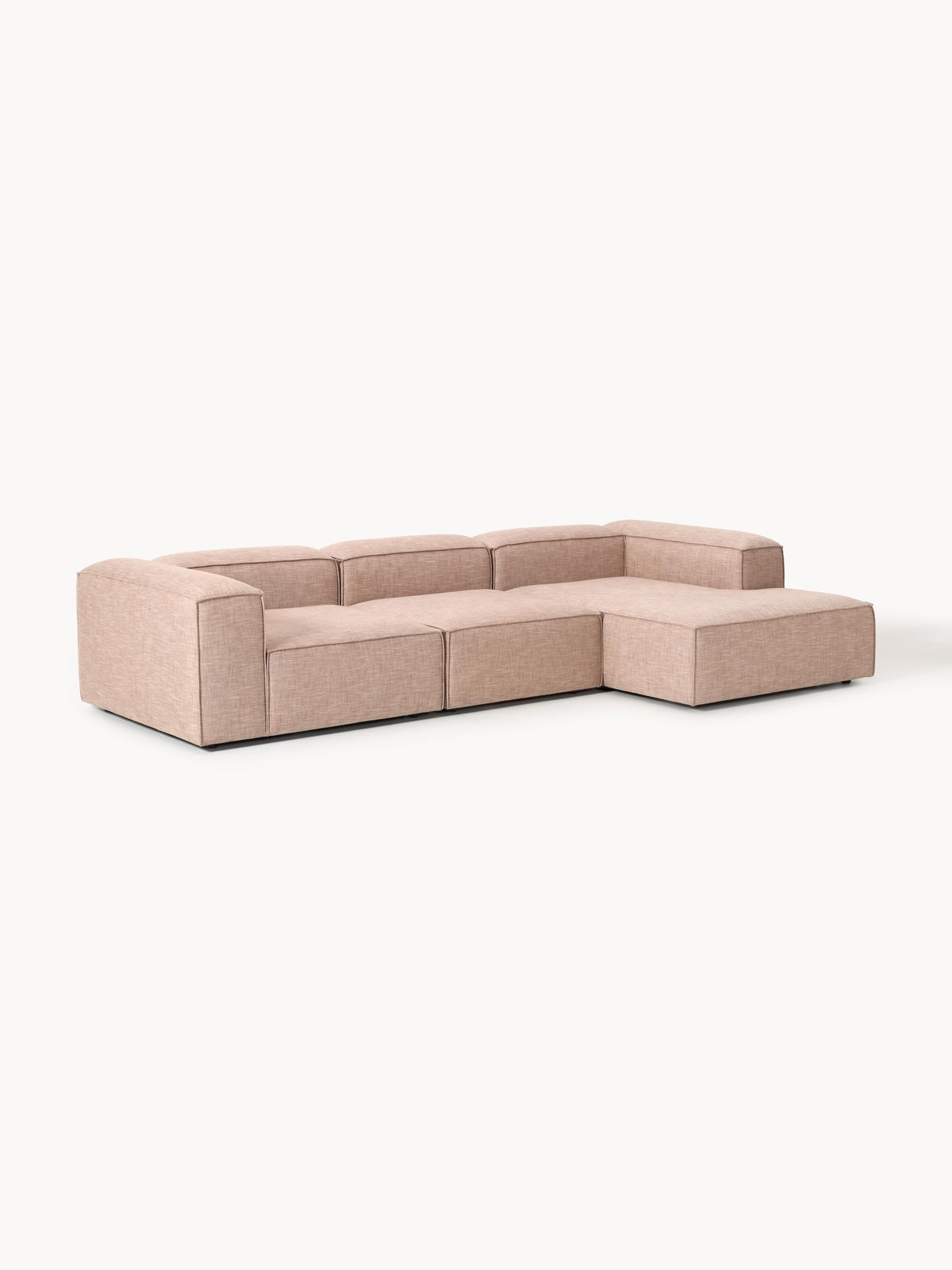 Lenquist Modular Linen Blend Corner Sofa, 4-Seater