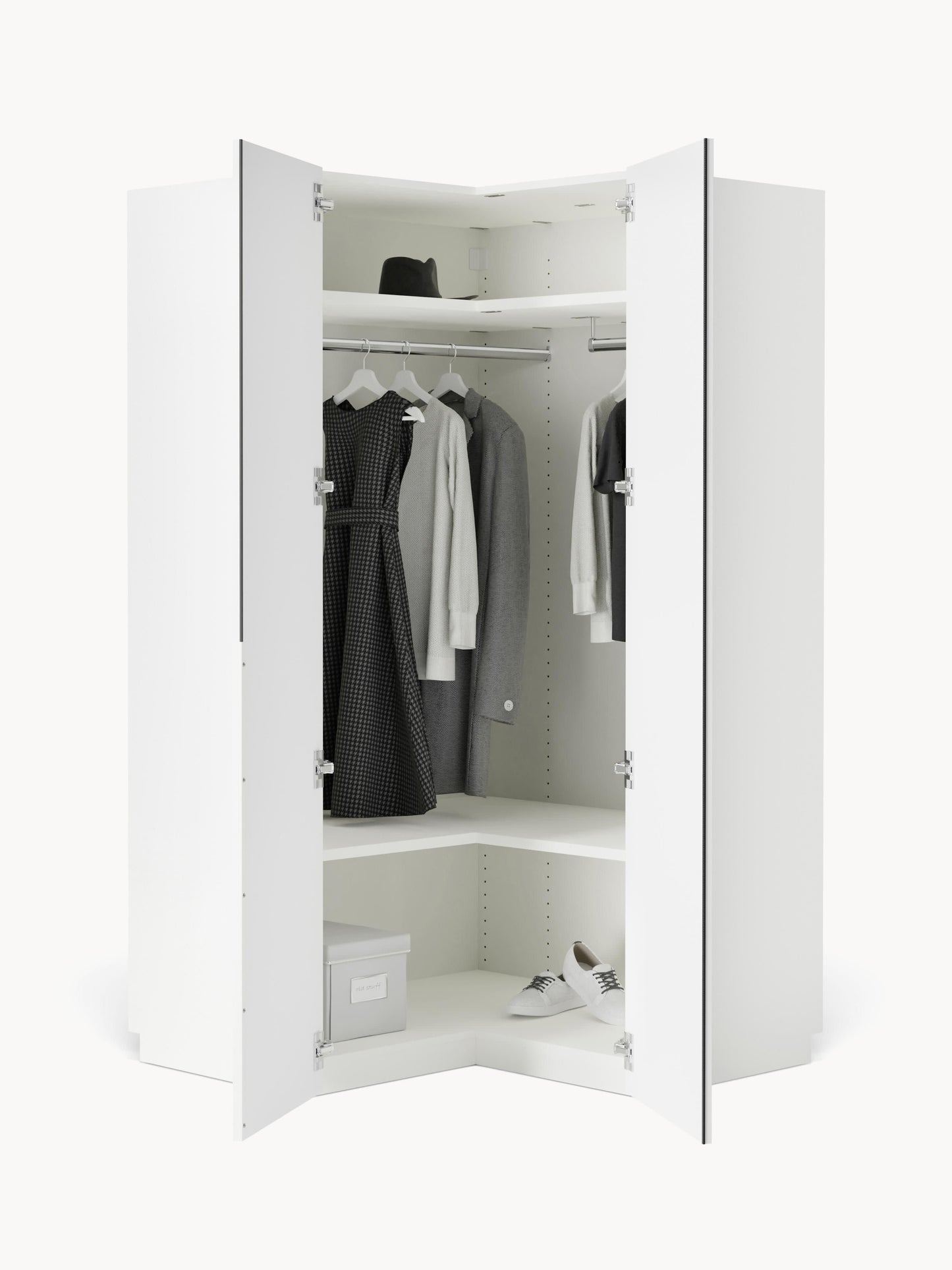 Leomarch Modular Corner Wardrobe, 115 cm Wide, in Various Sizes