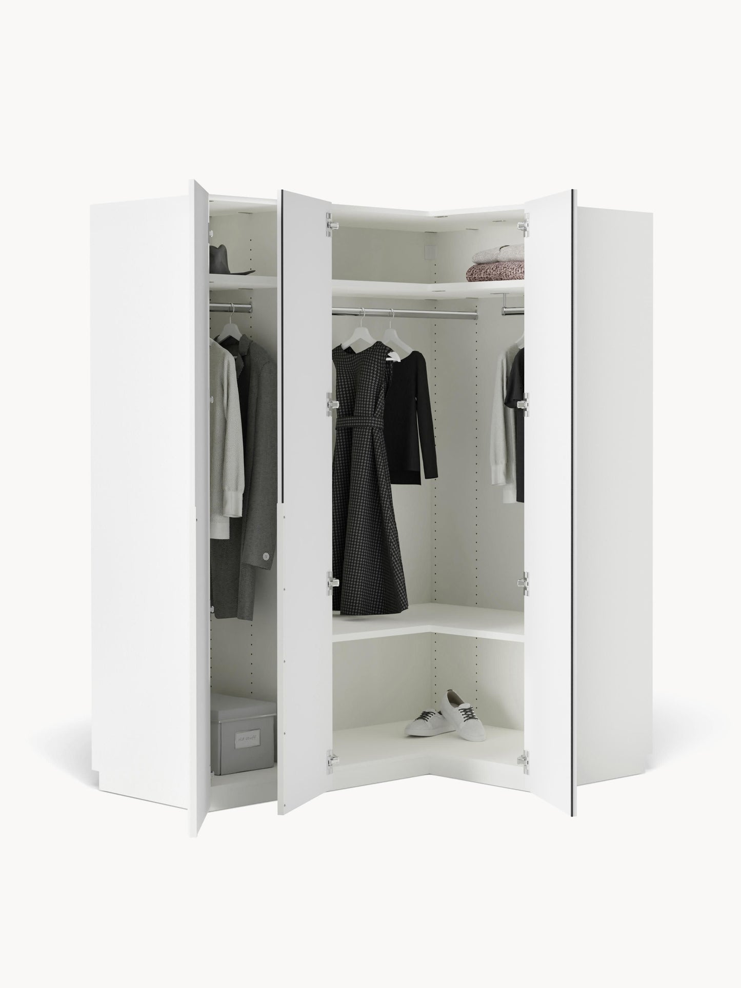 Leomarch Modular Corner Wardrobe, 165 cm Wide, in Various Sizes