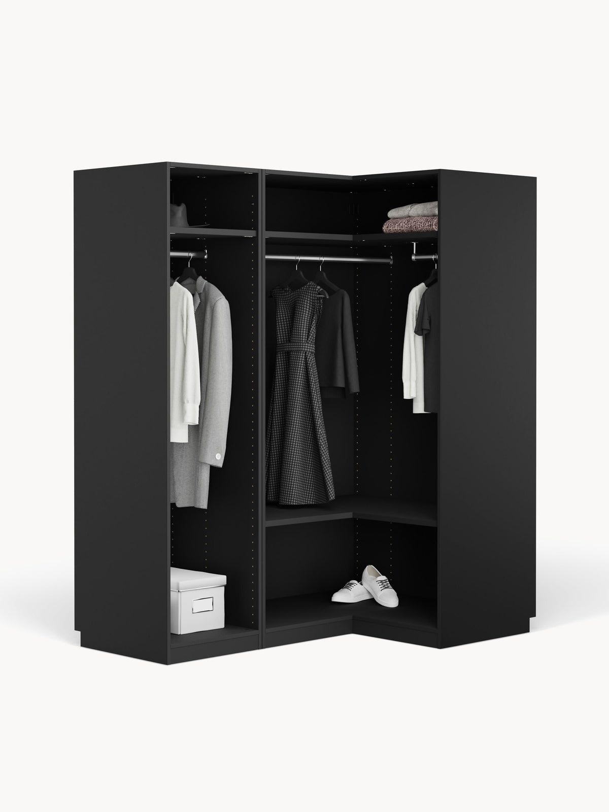 Simvorth Modular Corner Wardrobe, 165 cm Wide, in Various Sizes