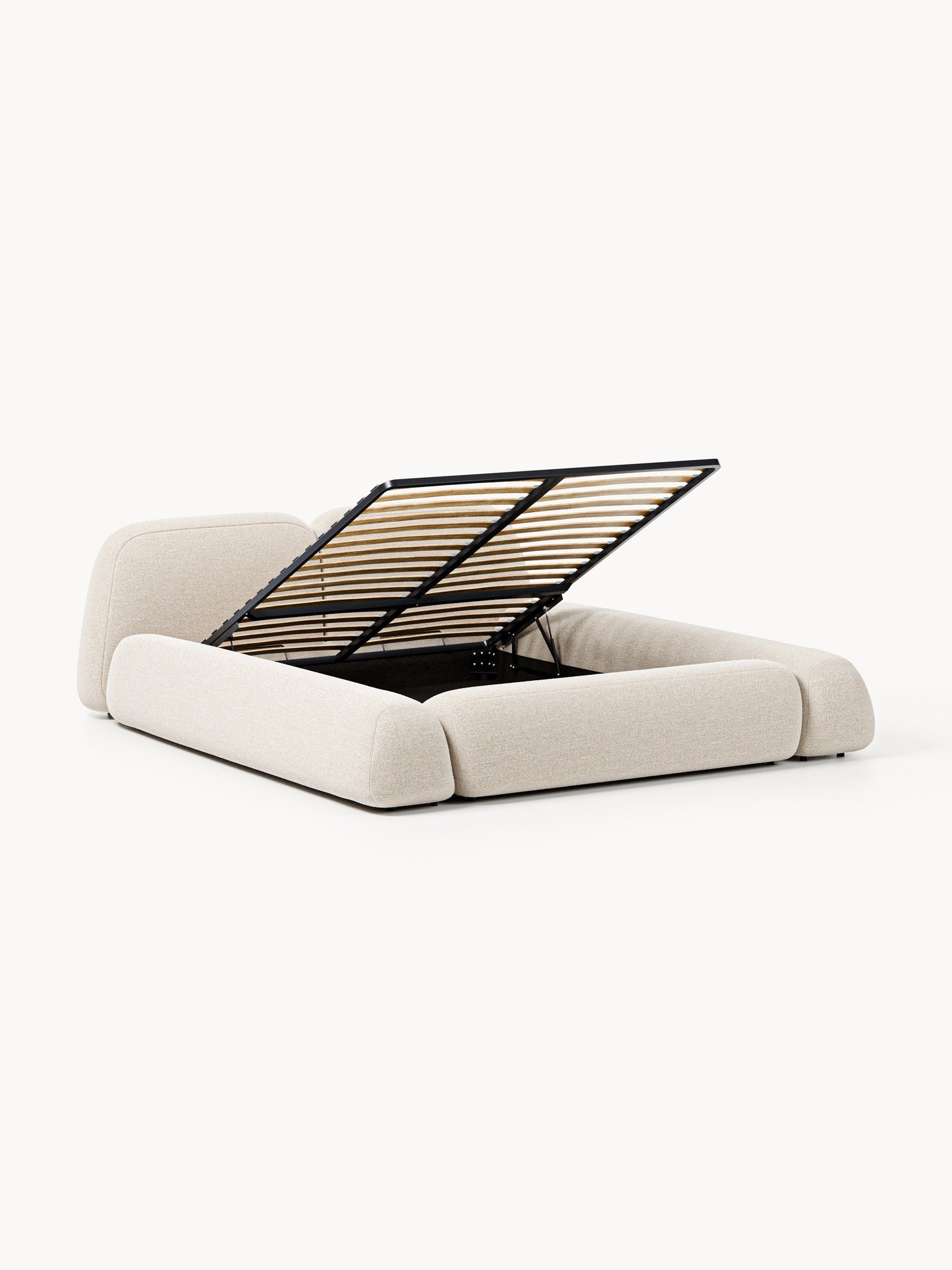 Wolgarth Bouclé Bed with Storage, Upholstered