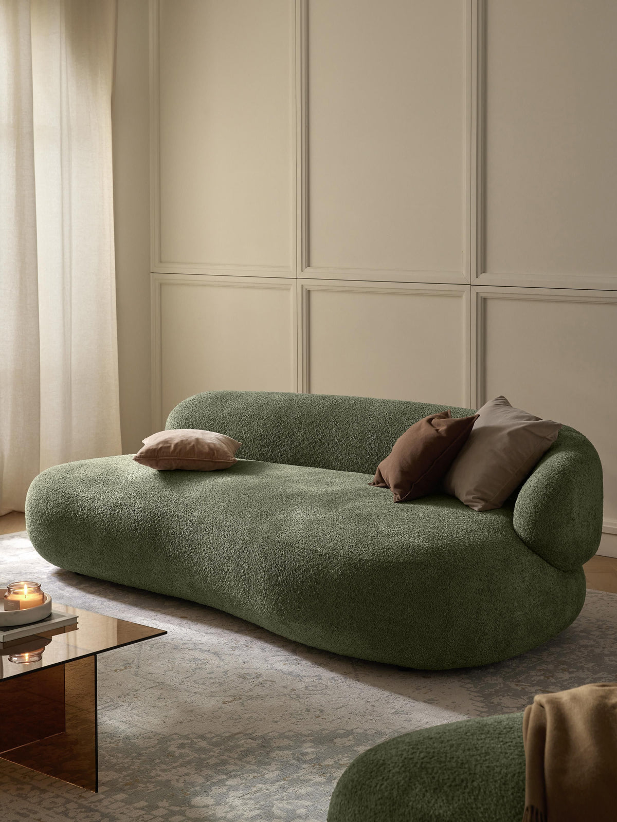 Albstead Teddy Bouclé Sofa, 3-Seater