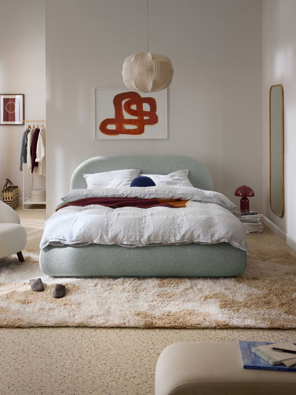 Albstead Upholstered Bed in Bouclé