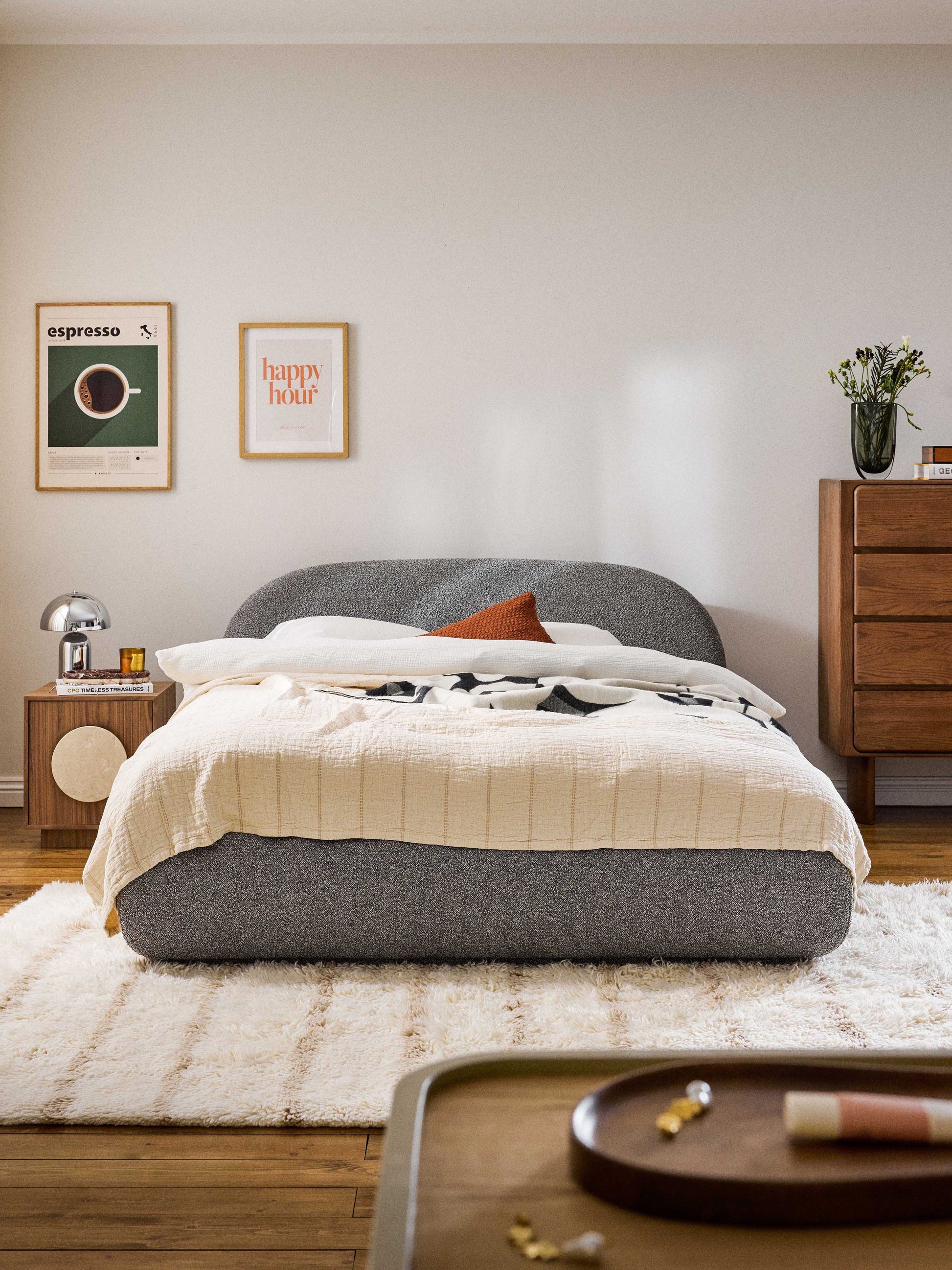 Albstead Upholstered Bed in Bouclé