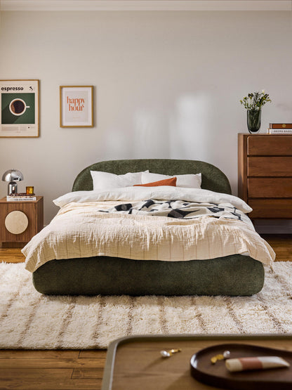 Albstead Upholstered Bed in Teddy Bouclé