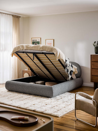 Albstead Upholstered Bouclé Bed with Storage