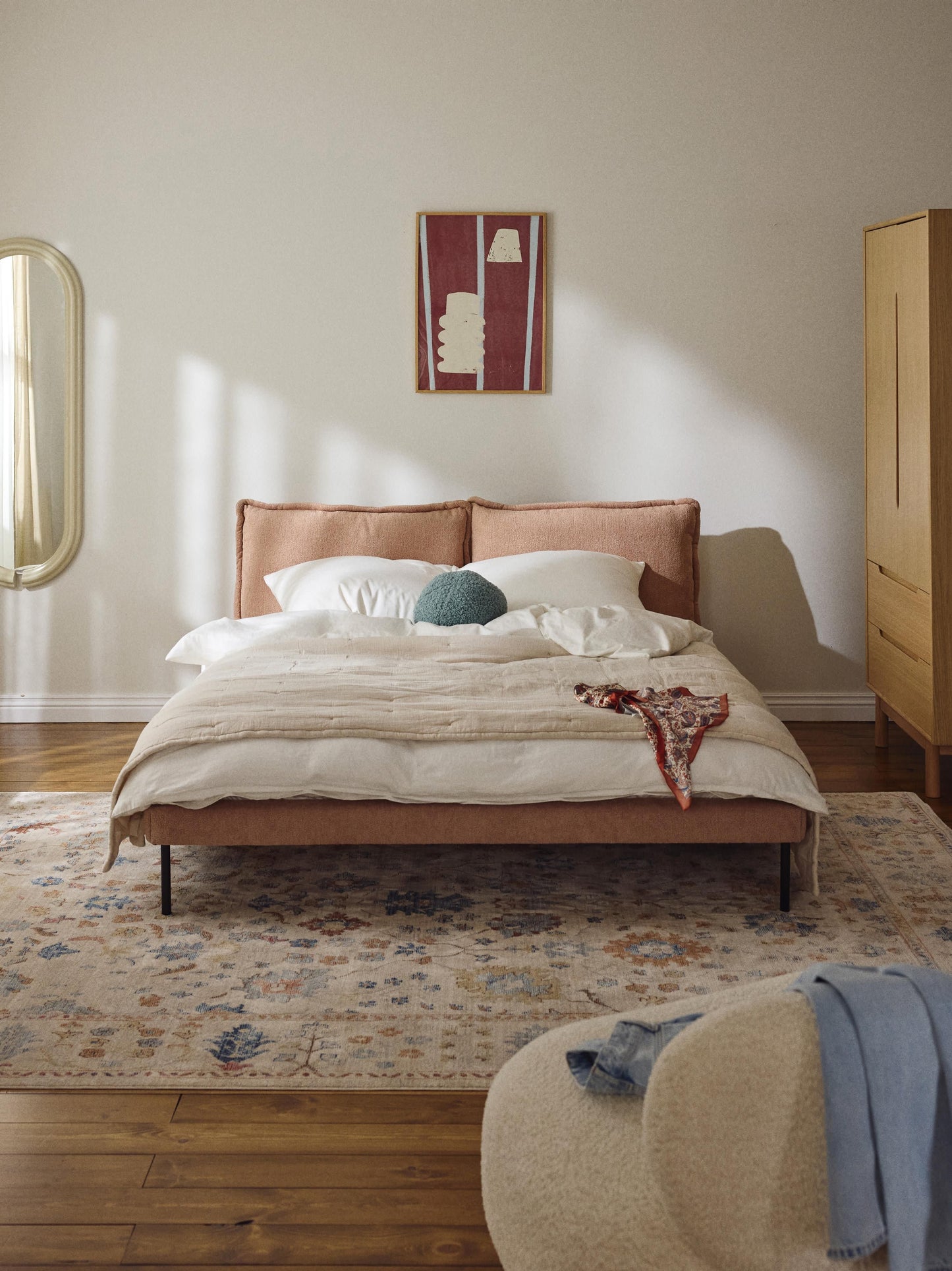 Amelrove Teddy Bouclé Upholstered Bed