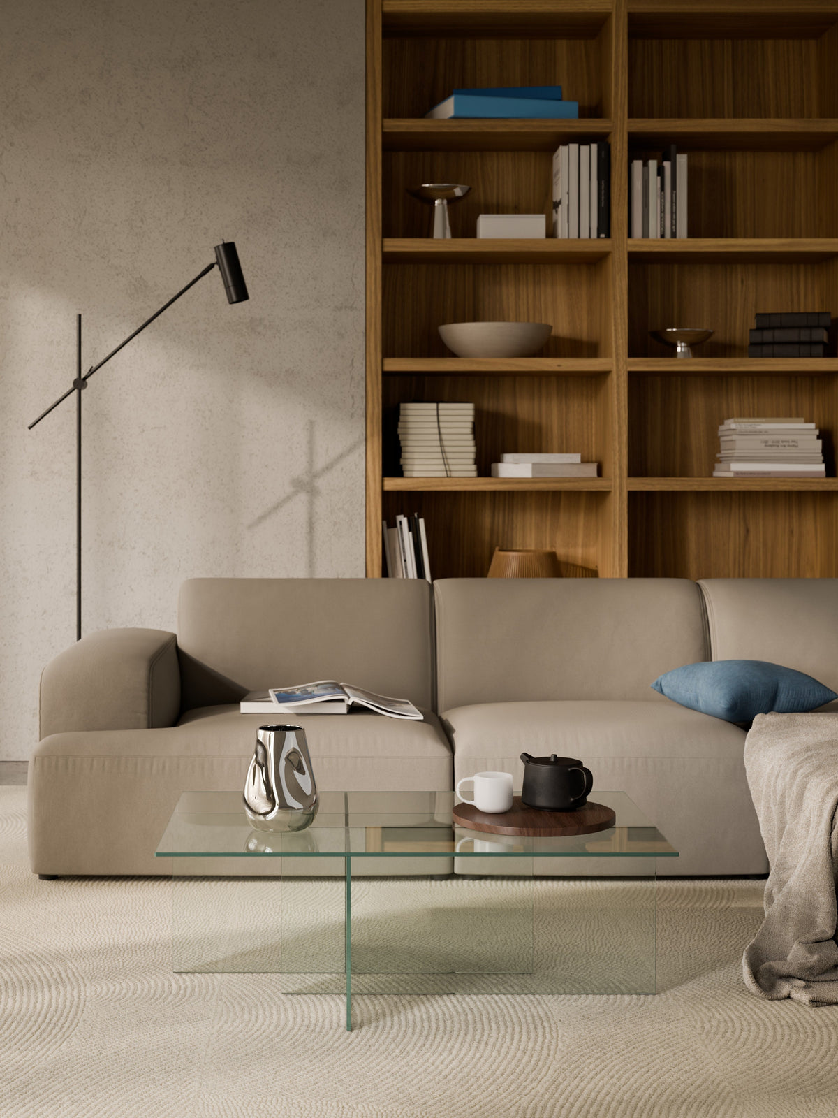 Anoukra Coffee Table in Glass, W 102 cm