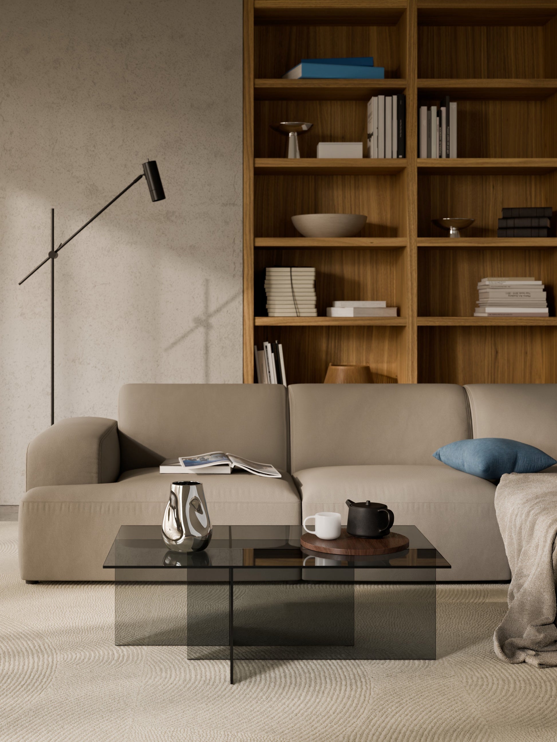 Anoukra Coffee Table in Glass, W 102 cm