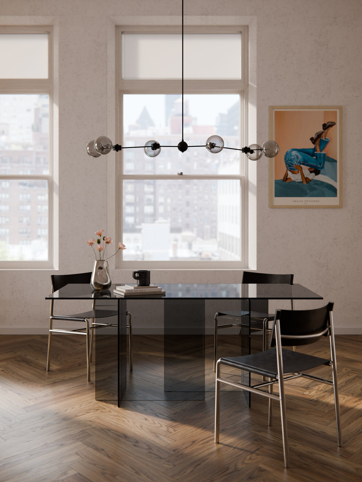 Anoukra Dining Table in Glass, 180 x 90 cm