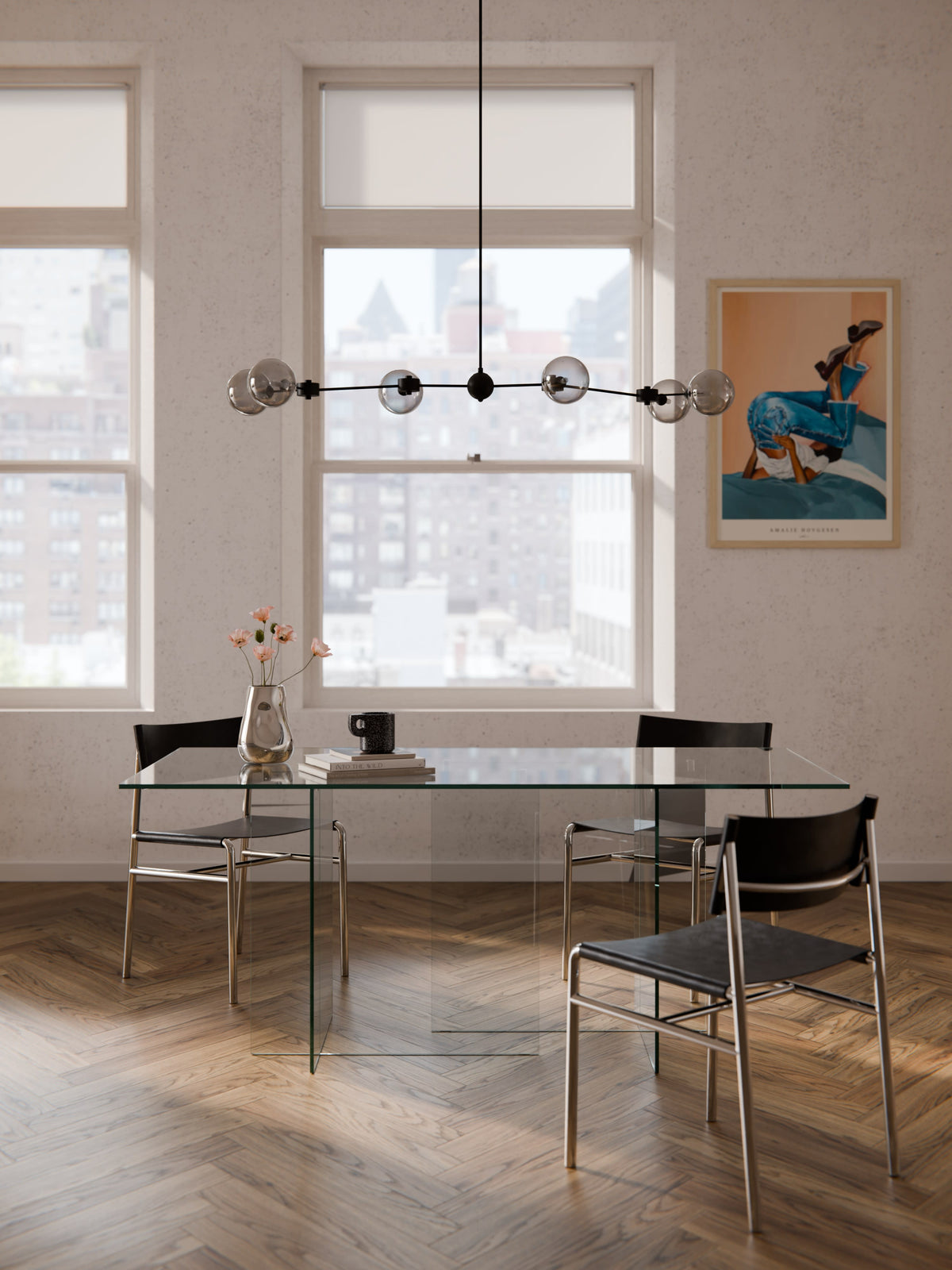 Anoukra Dining Table in Glass, 180 x 90 cm