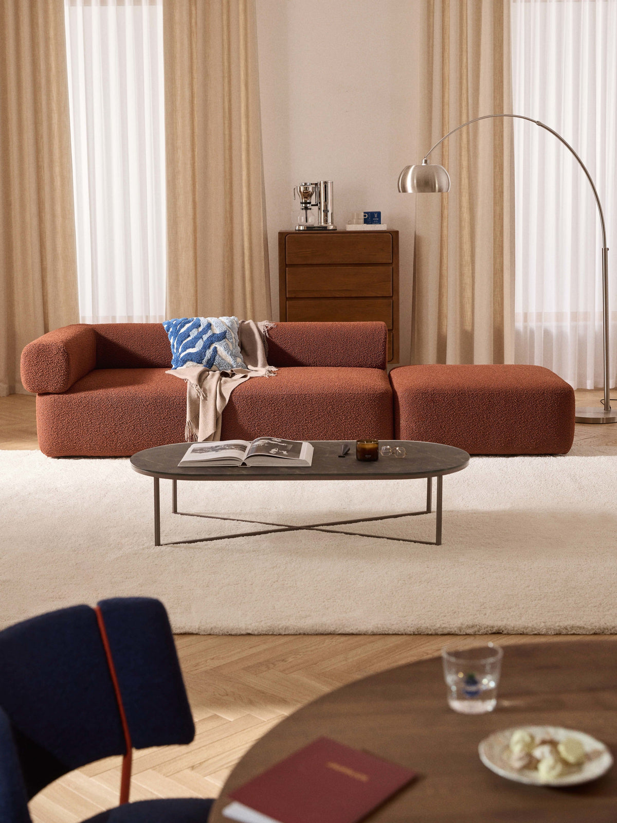 Antorius Modular Ottoman in Bouclé