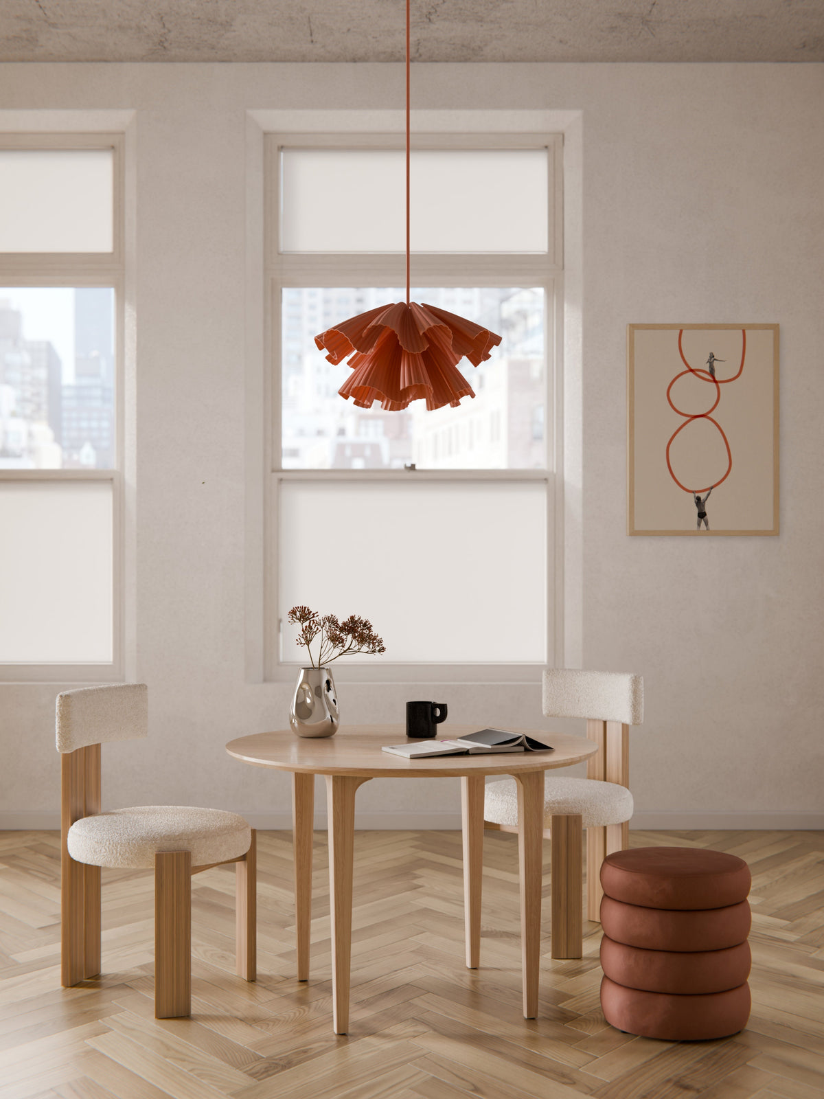Archelio Oak Round Dining Table, Ø 110 cm