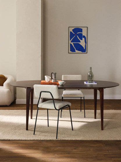 Archelio Oval Dining Table in Mango Wood, 200 x 100 cm