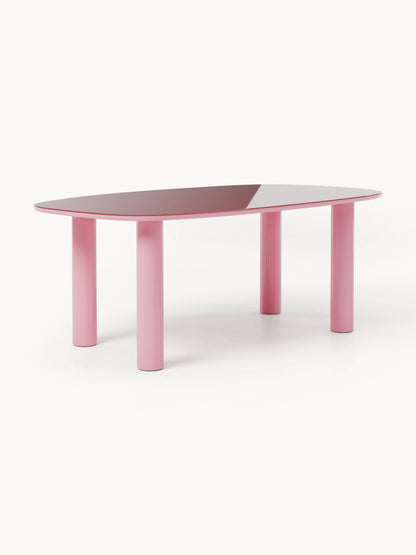 Benloch Organic Dining Table with Glass Top, 200 x 110 cm