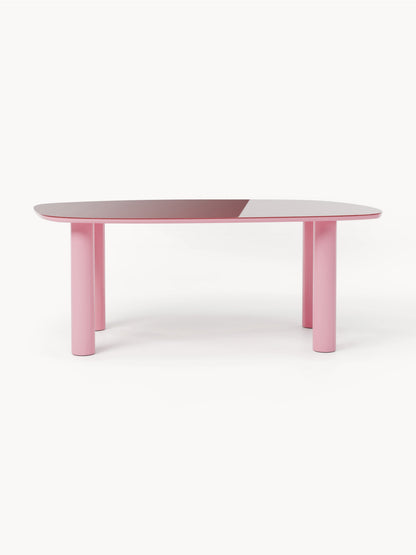 Benloch Organic Dining Table with Glass Top, 200 x 110 cm