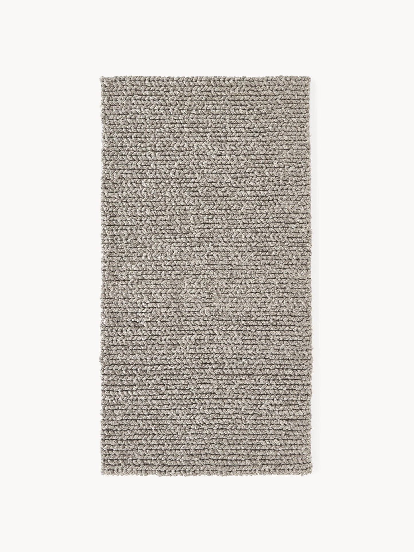 Brunquil Wool Rug, Handmade, with Braided Texture