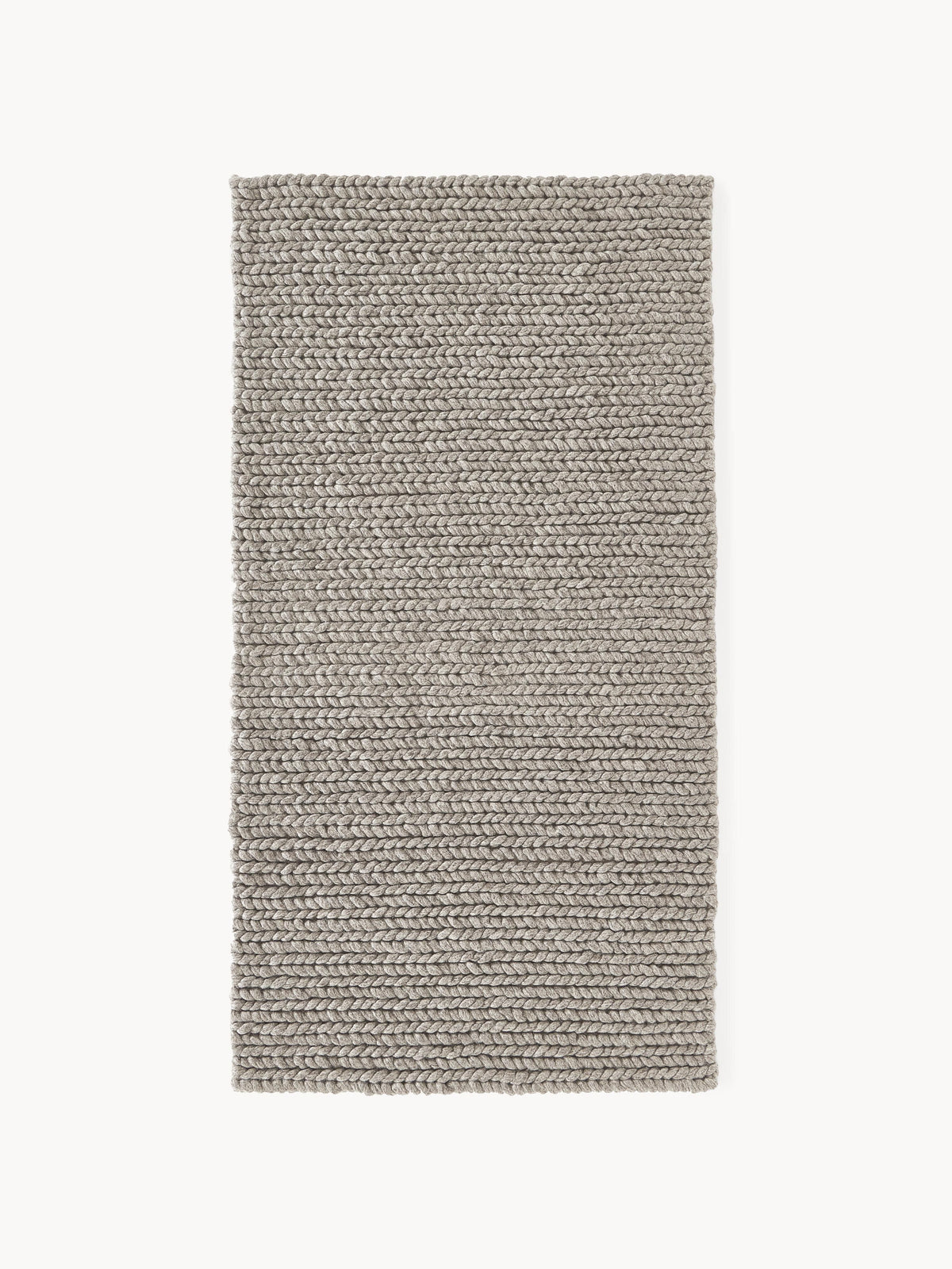 Brunquil Wool Rug, Handmade, with Braided Texture