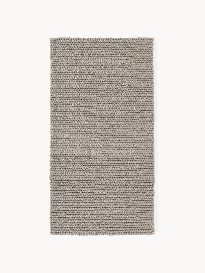 Brunquil Wool Rug, Handmade, with Braided Texture