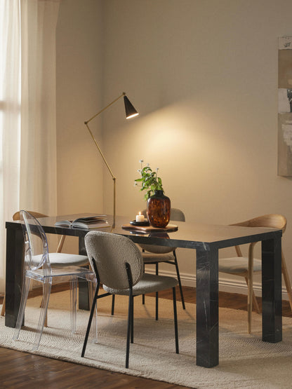 Carlathe Dining Table, Marble Look, 180 x 90 cm