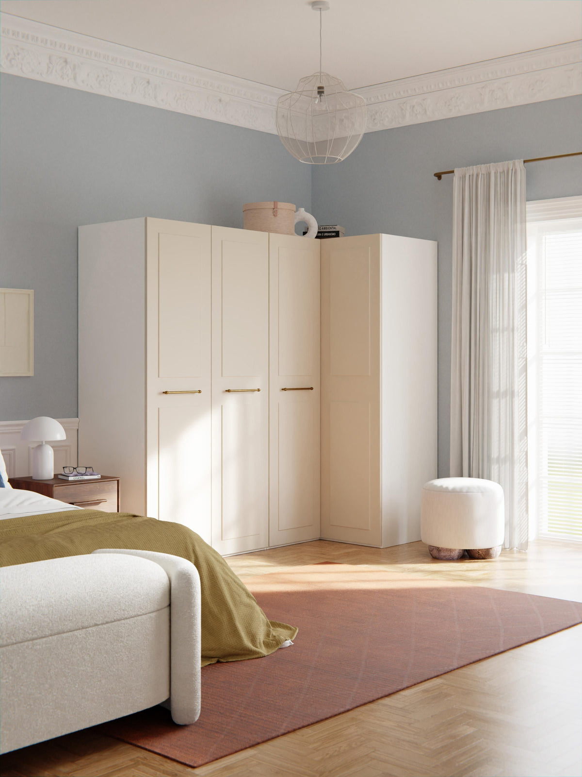 Charlveth Modular Corner Wardrobe, 215 cm Wide, in Various Sizes