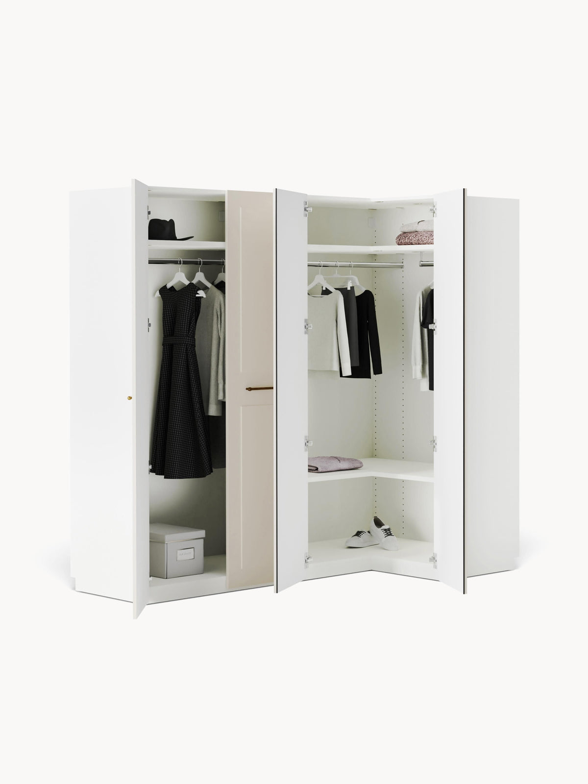 Charlveth Modular Corner Wardrobe, 215 cm Wide, in Various Sizes