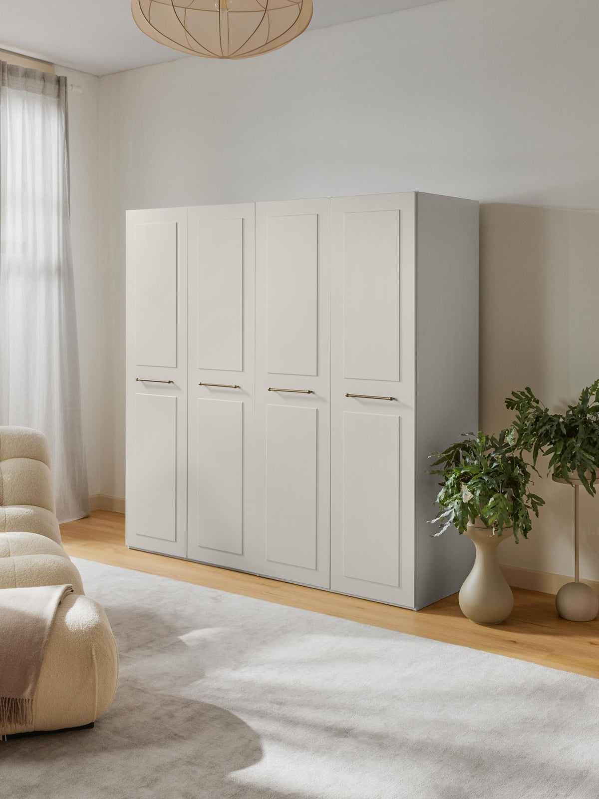 Charlveth Modular Hinged-Door Wardrobe, 200 cm Wide, in Various Sizes