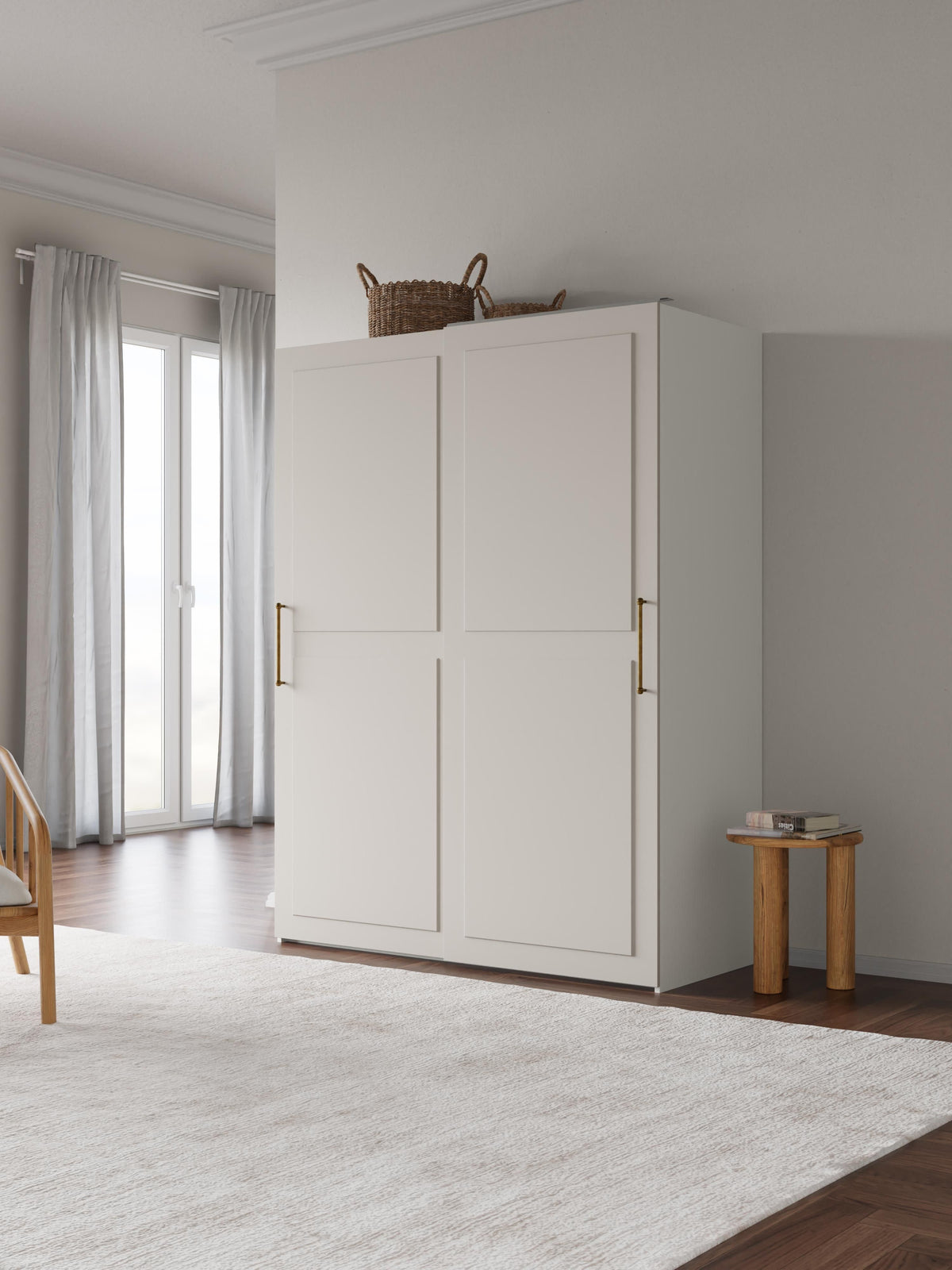 Charlveth Modular Sliding-Door Wardrobe, 150 cm Wide, in Various Sizes