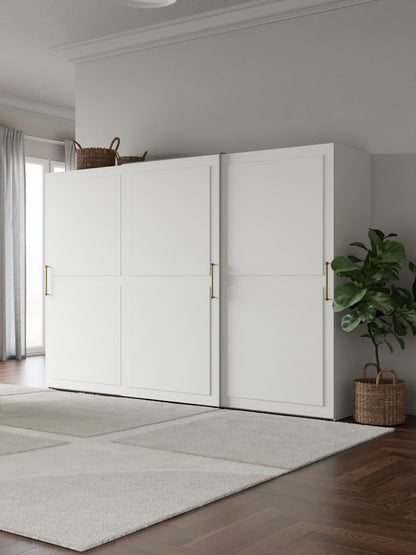 Charlveth Modular Sliding-Door Wardrobe, 300 cm Wide, in Various Sizes