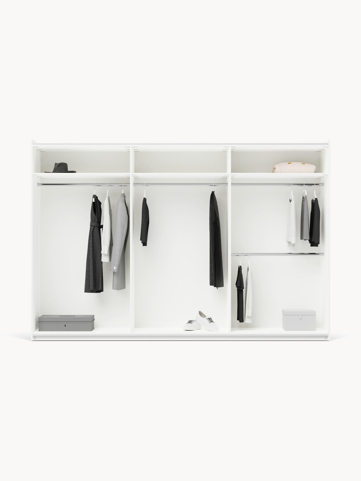 Charlveth Modular Sliding-Door Wardrobe, 300 cm Wide, in Various Sizes
