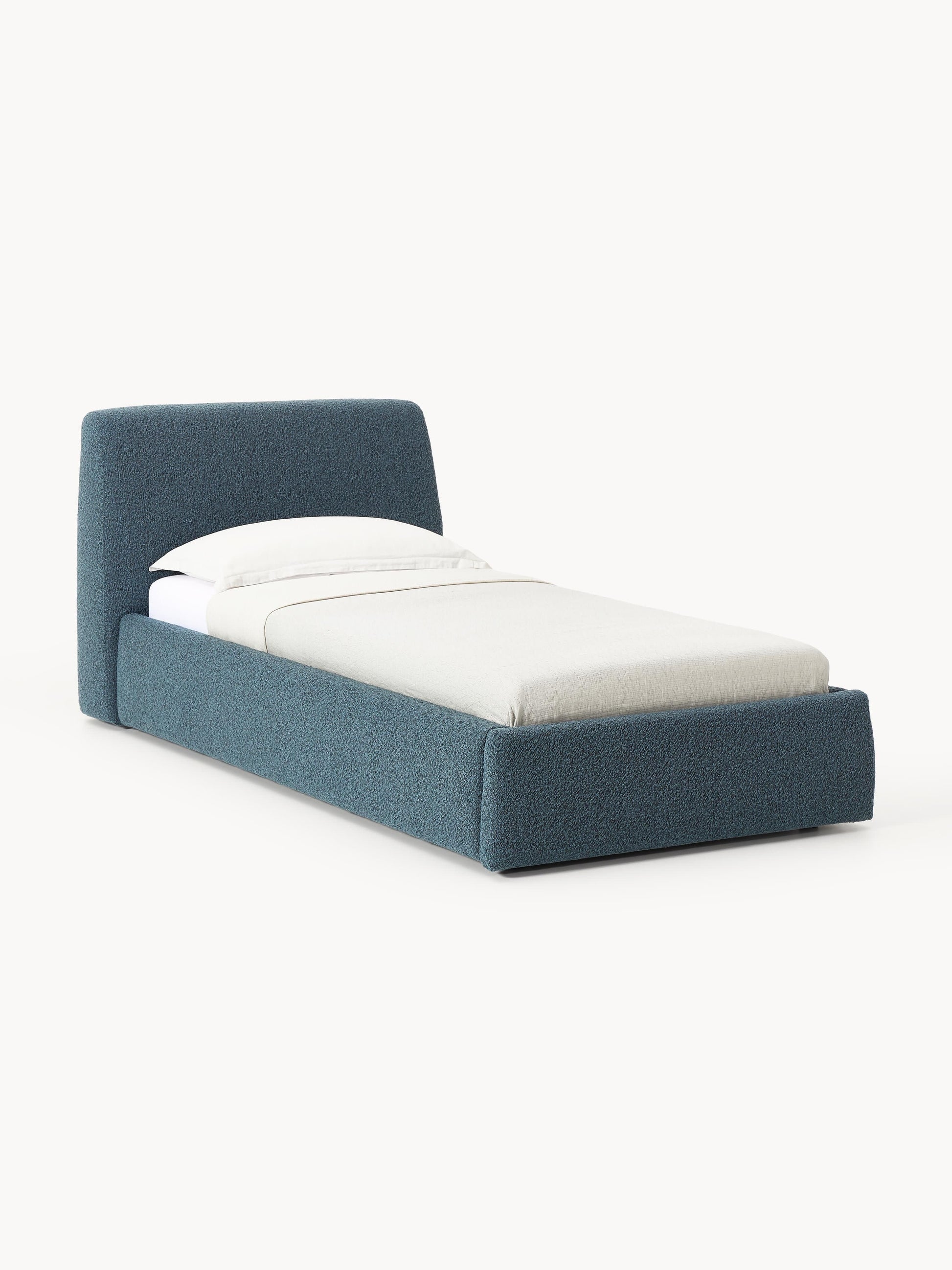 Clovarde Single Bed with Storage in Bouclé