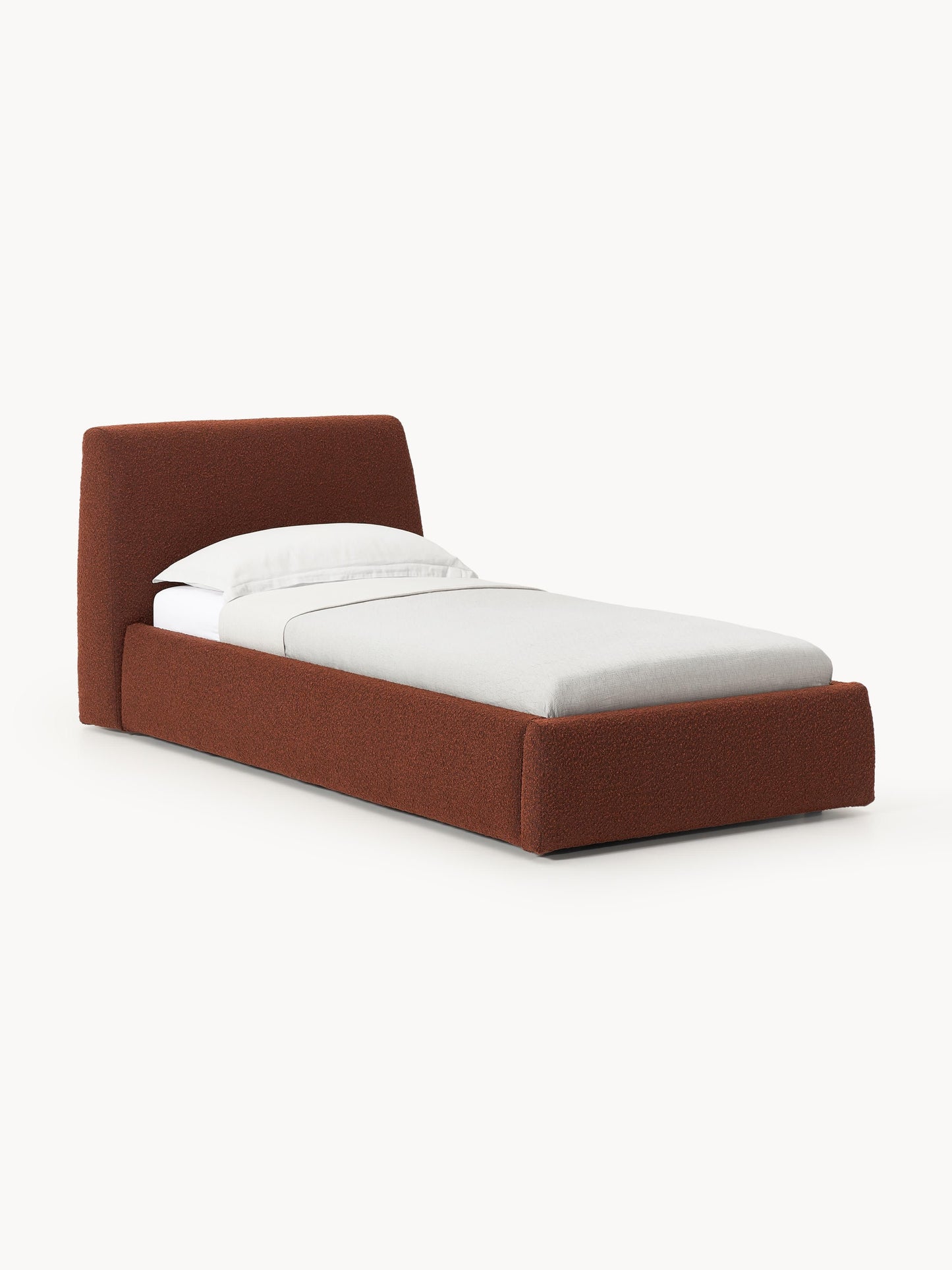 Clovarde Single Bed with Storage in Bouclé