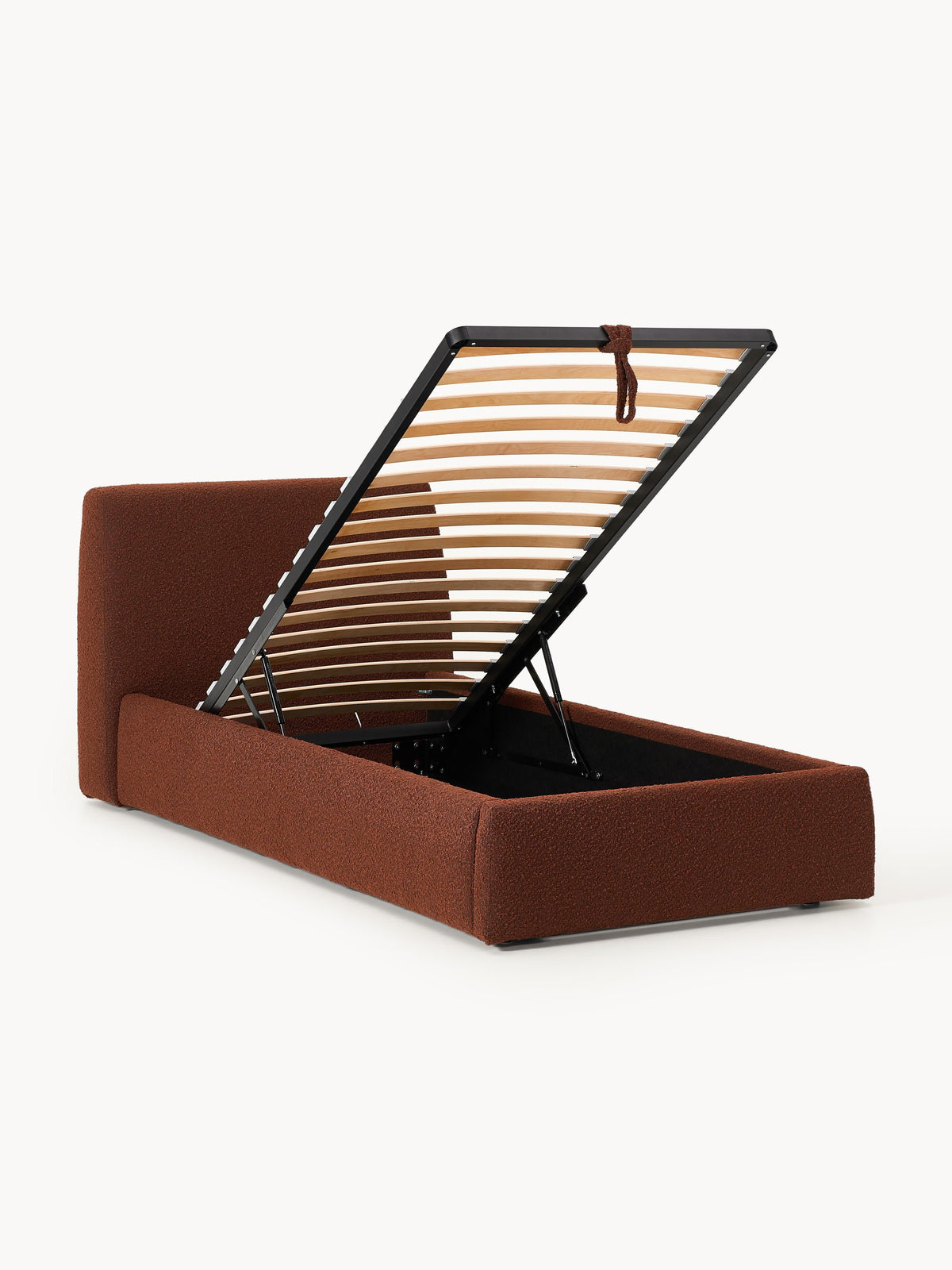 Clovarde Single Bed with Storage in Bouclé