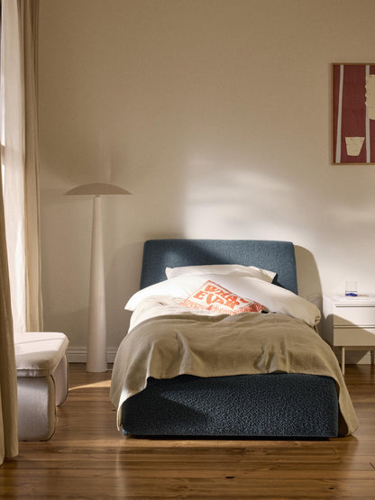 Clovarde Single Bed with Storage in Bouclé