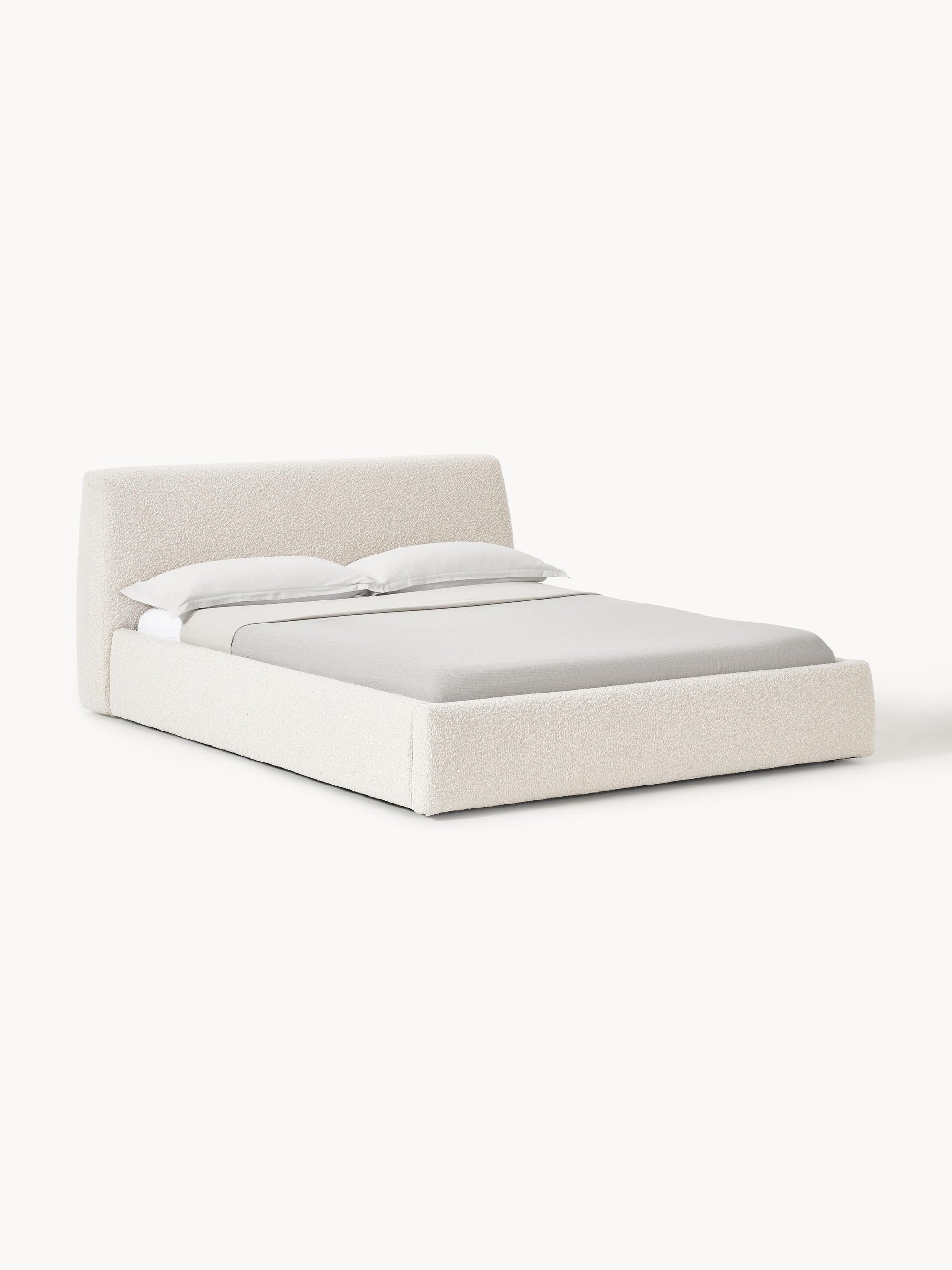 Clovarde Upholstered Bed in Bouclé