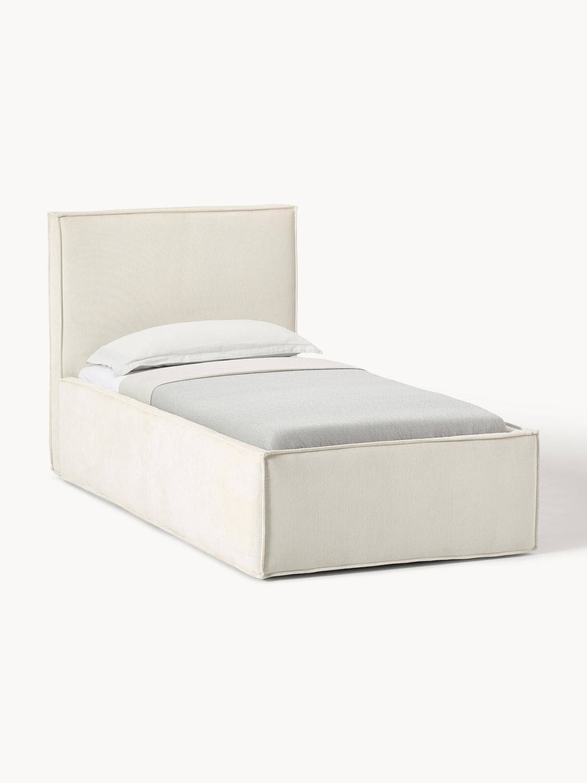 Dremvard Single Bed in Corduroy with Storage
