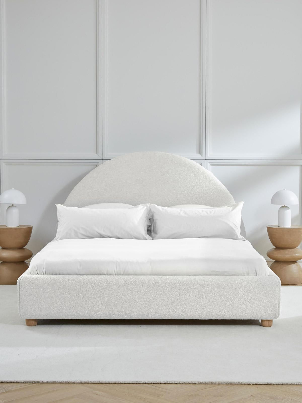 Ebbrant Upholstered Bed in Teddy with Storage