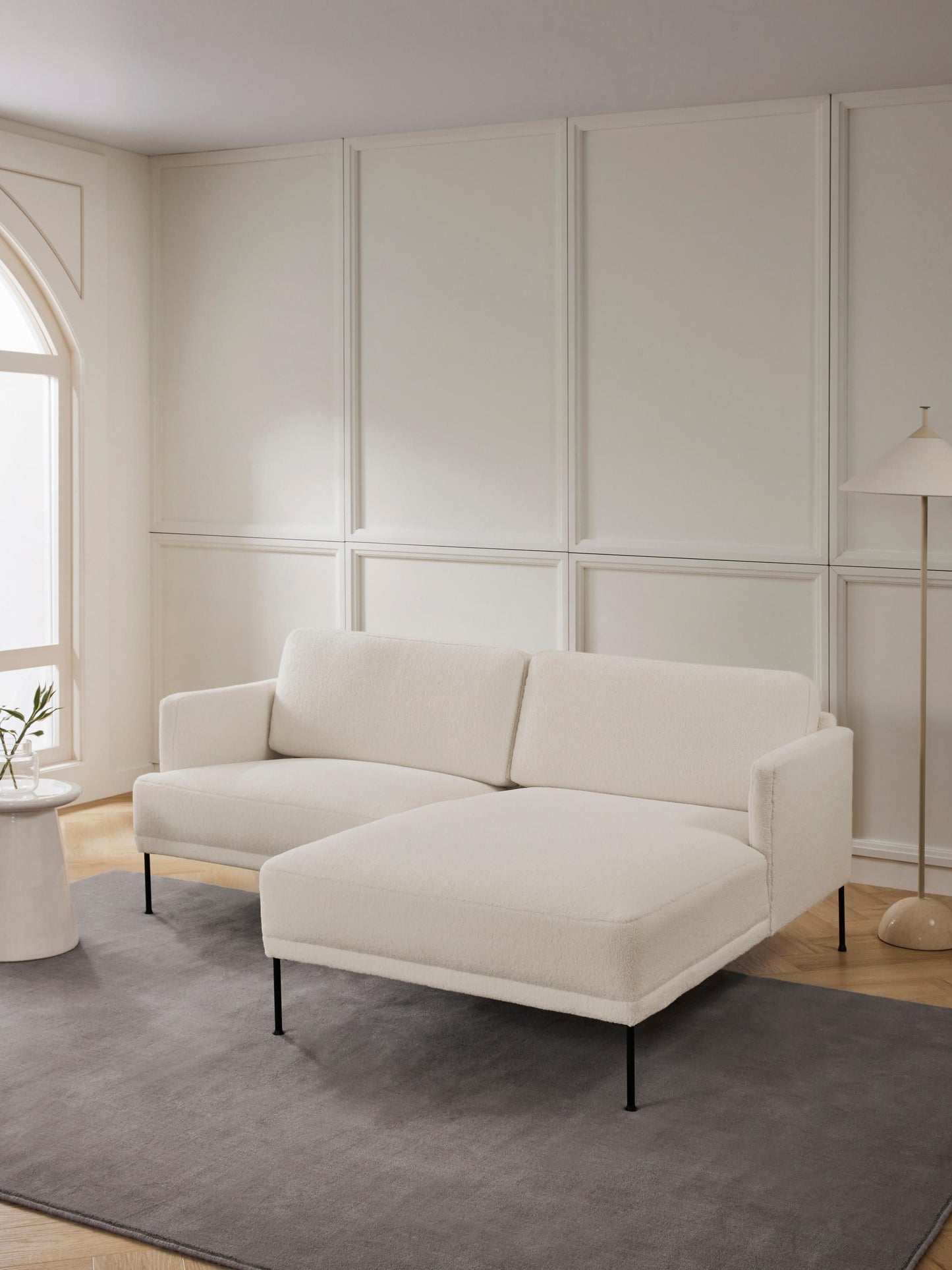 Fluendra Small Teddy Fabric Corner Sofa