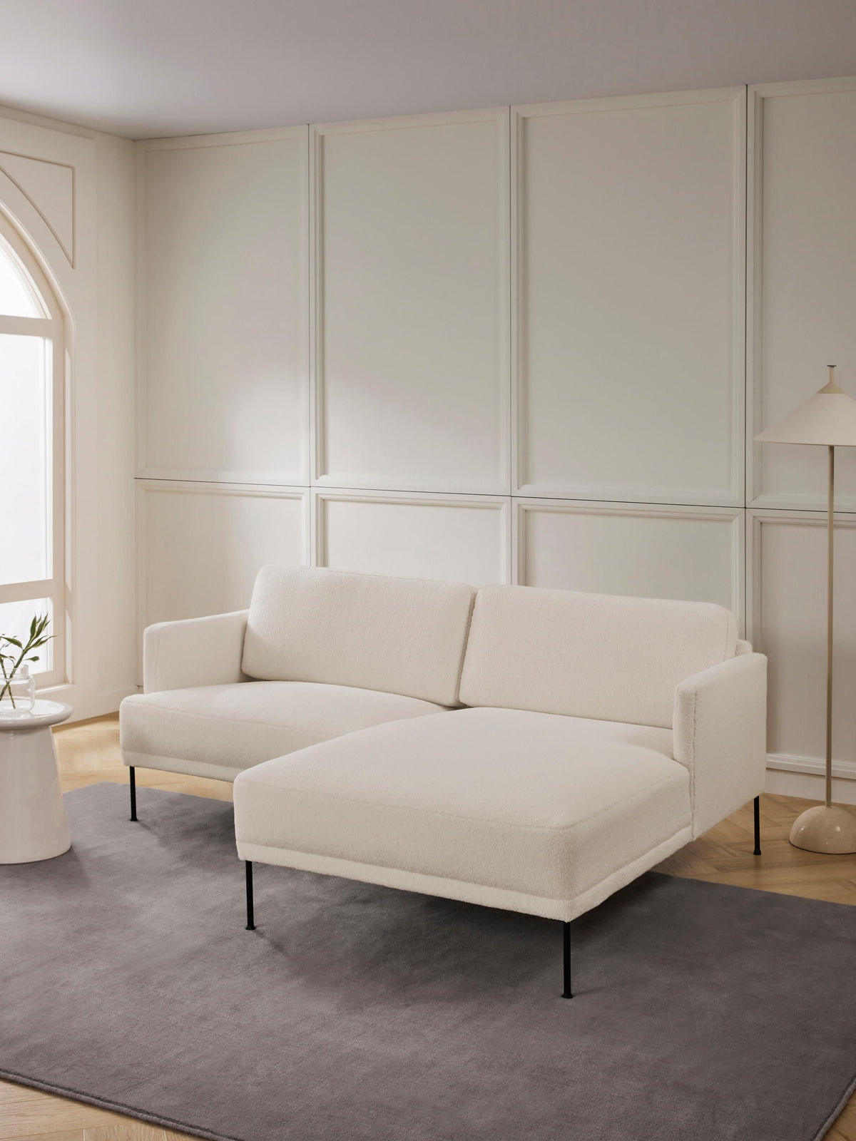 Fluendra Small Teddy Fabric Corner Sofa