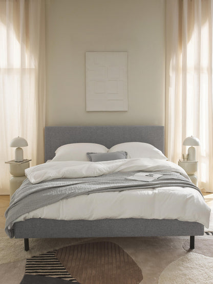 Giulnova Upholstered Bed with Wooden Feet