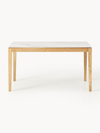 Jacksfeld Dining Table with Marble-Look Tabletop, in Various Sizes