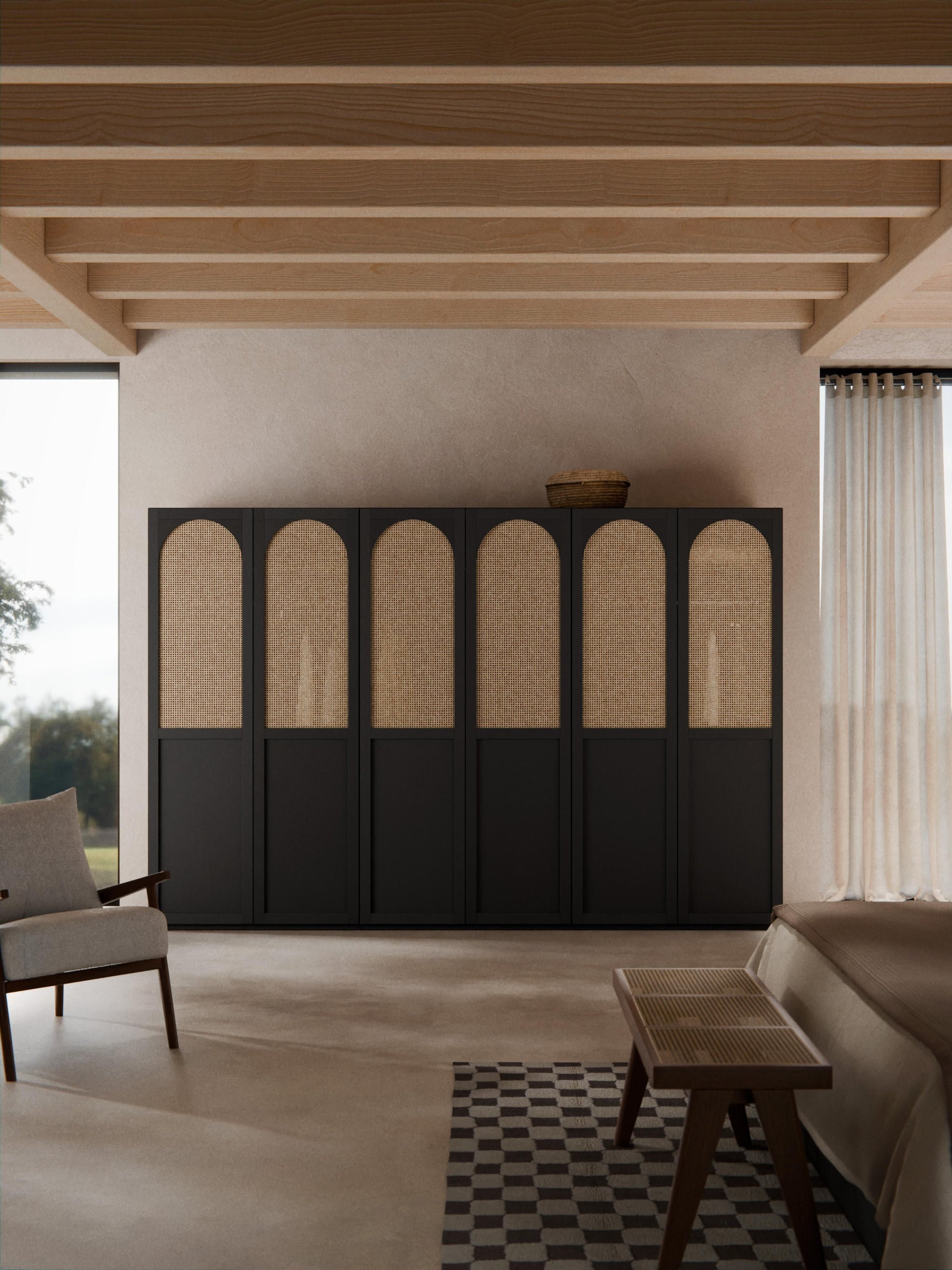Jeanwold Modular Hinged-Door Wardrobe, 300 cm Wide, in Various Sizes