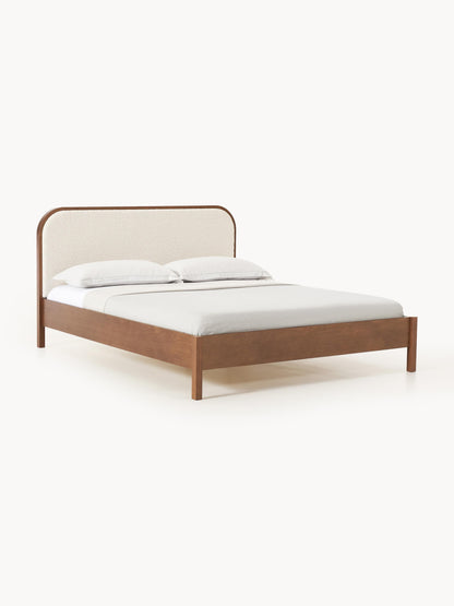 Jonsleigh Wooden Bed with Bouclé Headboard