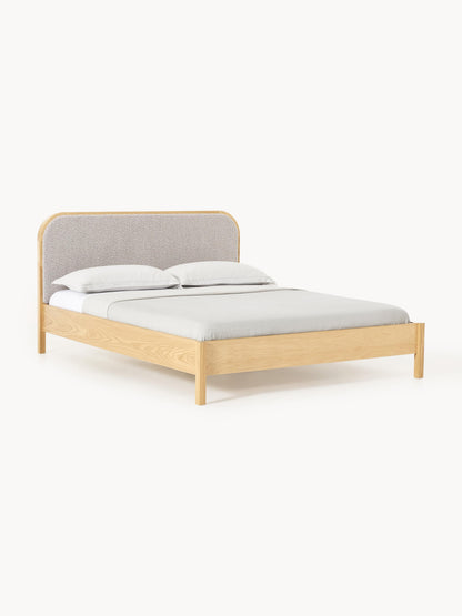 Jonsleigh Wooden Bed with Bouclé Headboard