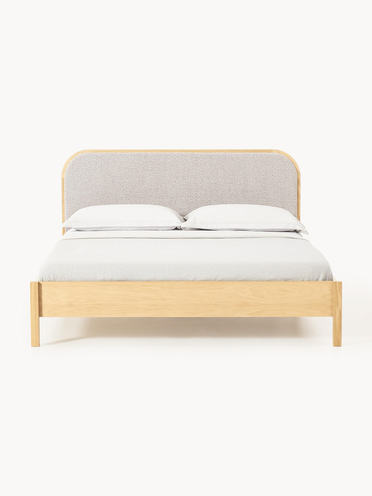 Jonsleigh Wooden Bed with Bouclé Headboard