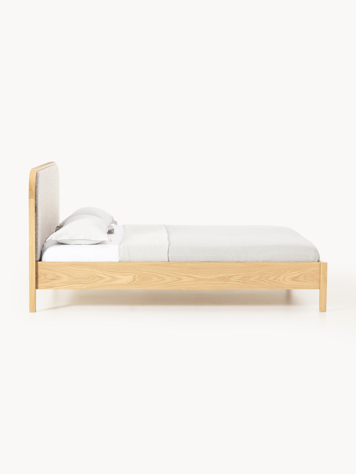 Jonsleigh Wooden Bed with Bouclé Headboard