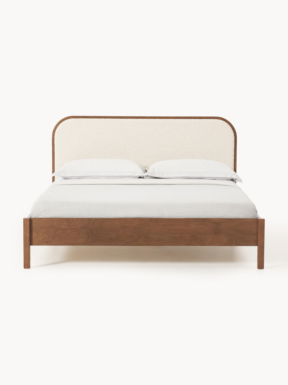 Jonsleigh Wooden Bed with Bouclé Headboard