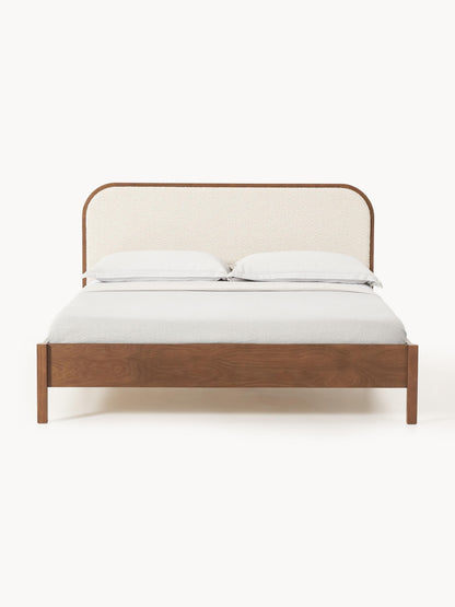Jonsleigh Wooden Bed with Bouclé Headboard